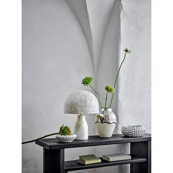 Kreminės spalvos/sidabrinės spalvos iš akmens masės vaza (aukštis 26 cm) Silvio – Bloomingville-image-1