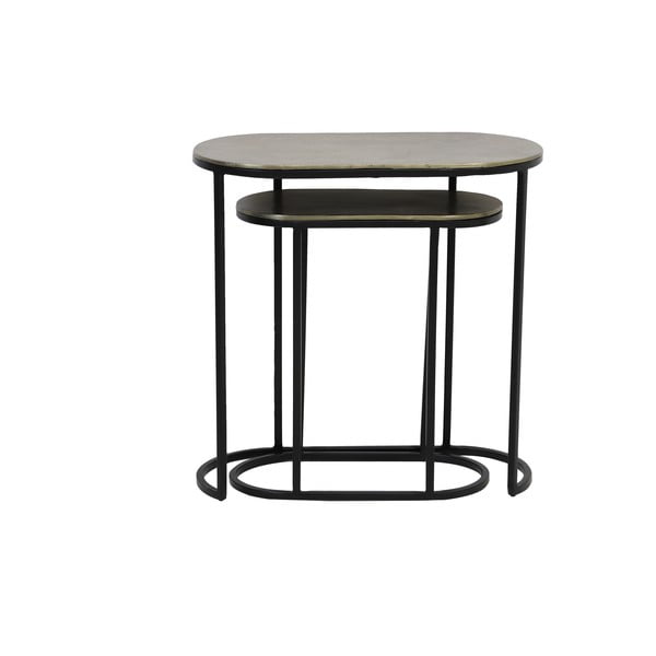 Iš metalo šoniniai stalai 2 vnt. 26x53 cm Bocov – Light & Living-image-2