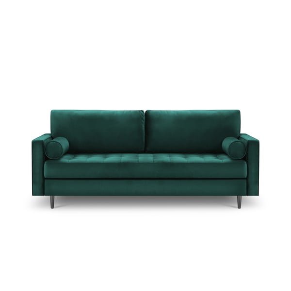 Smaragdo spalvos aksominė sofa Milo Casa Santo, 219 cm
