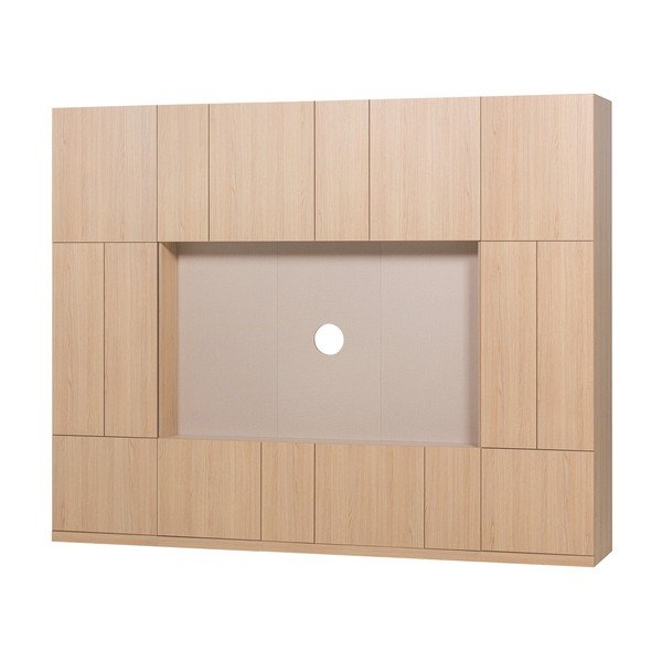 Natūralios spalvos modulinis televizoriaus stalas 268x215 cm Build – WOOOD-image-2