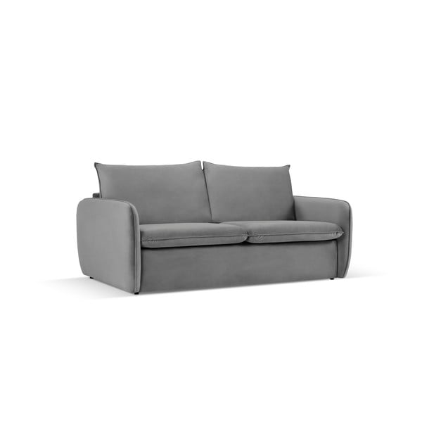 Sulankstoma sofa pilkos spalvos iš velveto 214 cm Vienna – Cosmopolitan Design-image-3