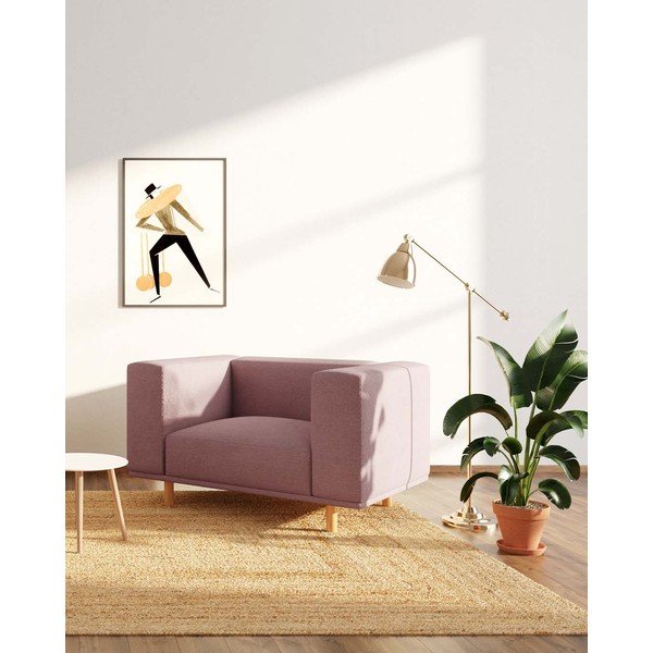 Krėslas rožinės spalvos iš boucle Kukumo – Ame Yens-image-1
