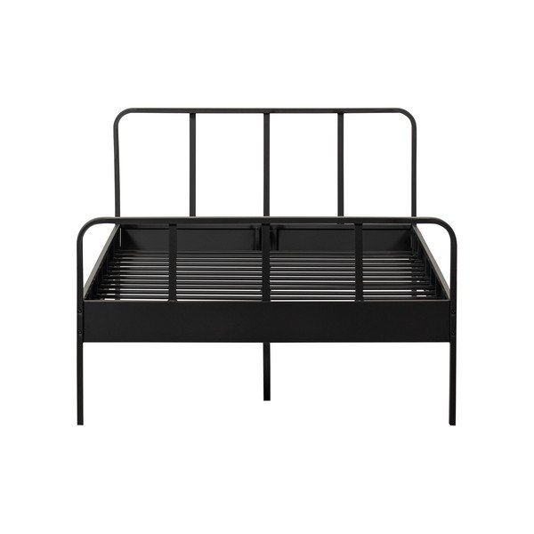 Viengulė lova juodos spalvos su lovos grotelėmis iš metalo 120x200 cm Mees – WOOOD-image-2