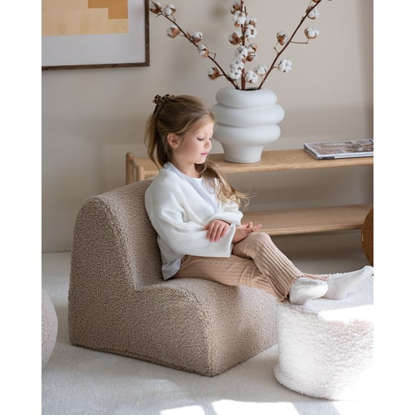 Šviesiai rudos spalvos iš boucle vaikiškas krėslas Cloud – Wigiwama-image-3