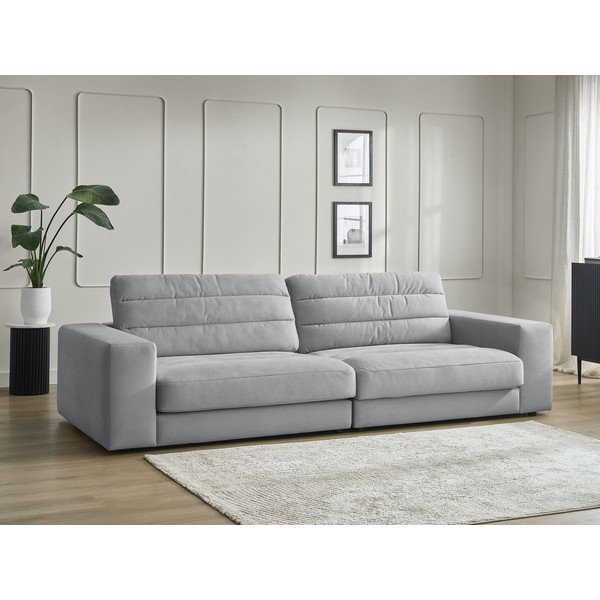 Šviesiai pilkos spalvos sofa iš velveto 276 cm Sierra – Bobochic Paris-image-1
