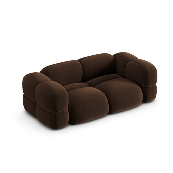 Tamsiai rudos spalvos iš velveto sofa 210 cm Loretto – Cosmopolitan Design-image-3