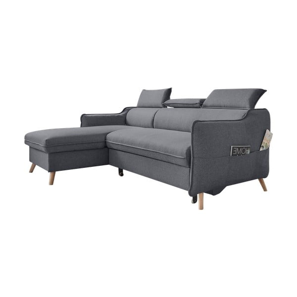 Sulankstoma kampinė sofa tamsiai pilkos spalvos (su kairiuoju kampu) Sweet Harmony – Miuform