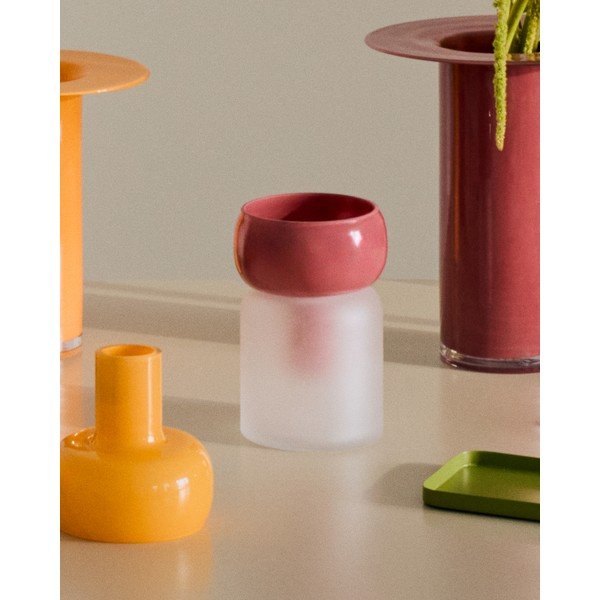 Rožinės spalvos iš stiklo  vaza (aukštis 19 cm) Kelse – Kave Home-image-1