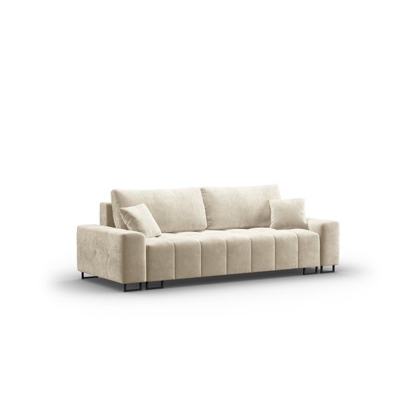 Smėlio spalvos iš velveto sulankstoma/su sandėliavimo vieta sofa 250 cm Wicklow – Cosmopolitan Design-image-2