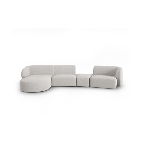 Kampinė sofa šviesiai pilkos spalvos (su kairiuoju kampu) Shane – Micadoni Home