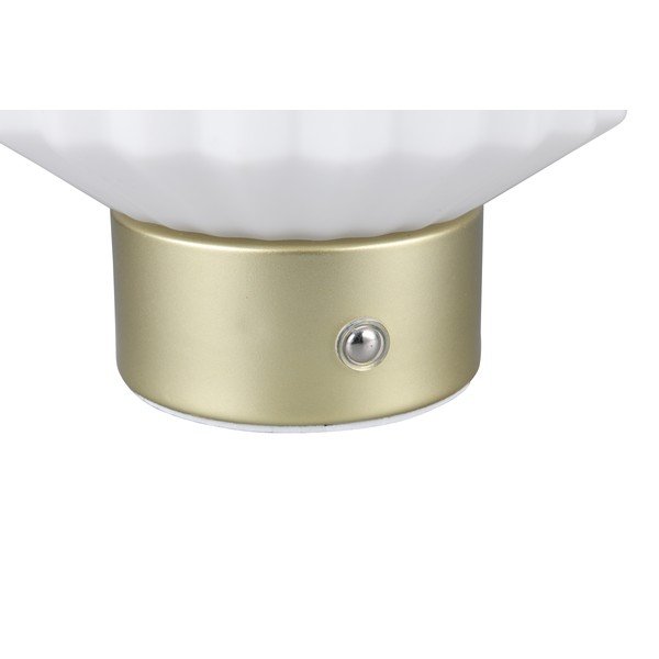 Stalinis šviestuvas baltos spalvos/auksinės spalvos LED su pritemdymo funkcija (aukštis 19,5 cm) su stiklo gaubtu Lord – Reality-image-3