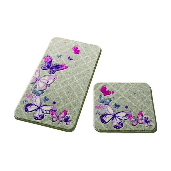 2 vonios kilimėlių rinkinys Vonios kilimėliai "Confetti" Vonios kilimėliai "Butterfly Plaid