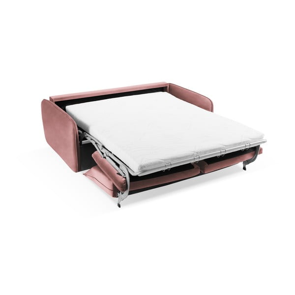 Sulankstoma sofa rožinės spalvos iš velveto 214 cm Vienna – Cosmopolitan Design-image-4