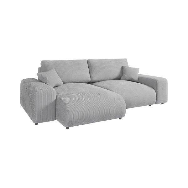 Iš kordinio velveto kampinė sofa šviesiai pilkos spalvos (kintama) Justin – Ropez-image-2