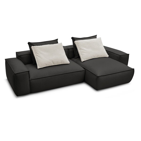 Iš dirbtinės odos kampinė sofa juodos spalvos (kintama) Boheme – Bobochic Paris-image-4