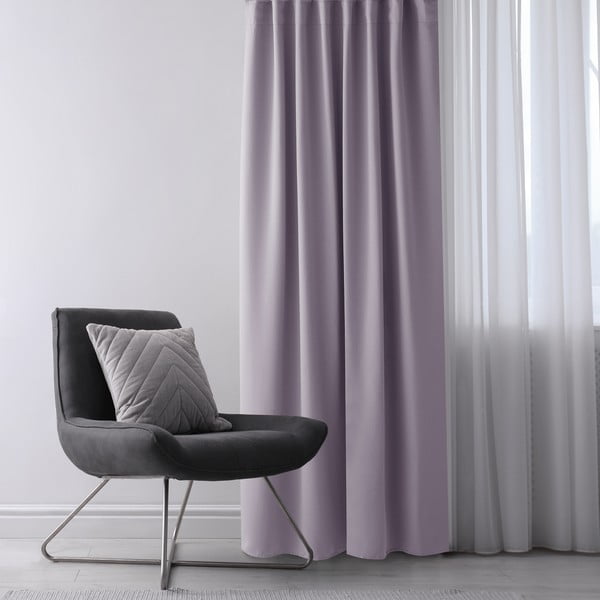 Pilkai rožinės spalvos pritemdymas (dalinis užtemimas) užuolaida 140x175 cm Kierra – Restilo-image-1