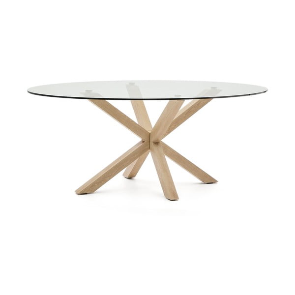 Valgomojo stalas su stikliniu stalviršiu 100x200 cm Argo – Kave Home