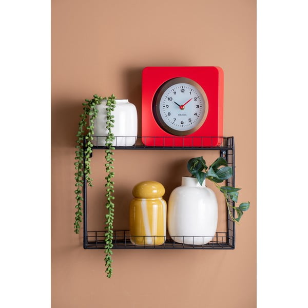 Juodos spalvos iš plieno kelių aukštų sieninė lentyna 40 cm Reja – PT LIVING-image-1