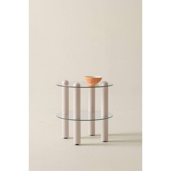 Iš stiklo apvalios formos šoninis stalas ø 48 cm Egan – Jotex-image-1