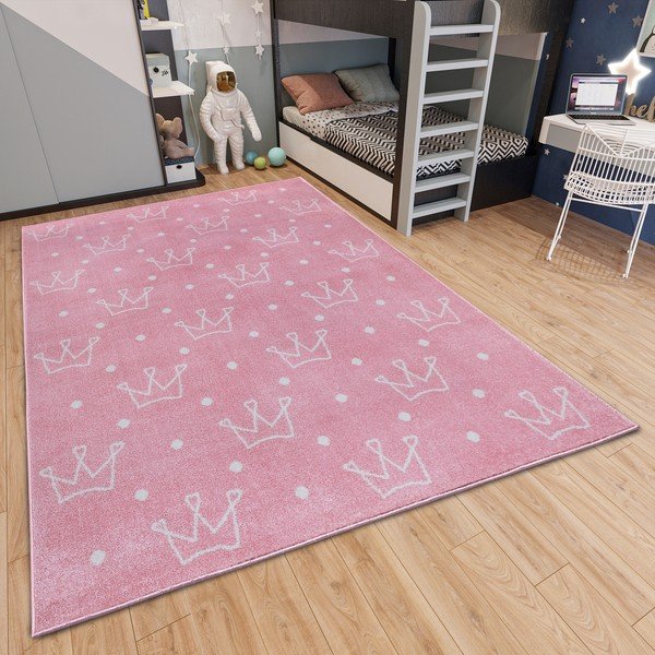 Vaikiškas kilimas rožinės spalvos 120x170 cm Crowns – Hanse Home-image-1
