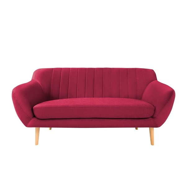 Tamsiai rožinė aksominė sofa Mazzini Sofas Sardaigne, 158 cm