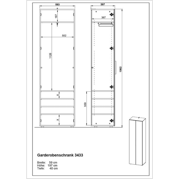Pilka spinta 59x197 cm Genova - Germania-image-3