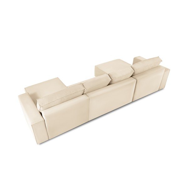 Smėlio spalvos aksominė U formos sofa-lova Mazzini Sofas Azalea-image-4