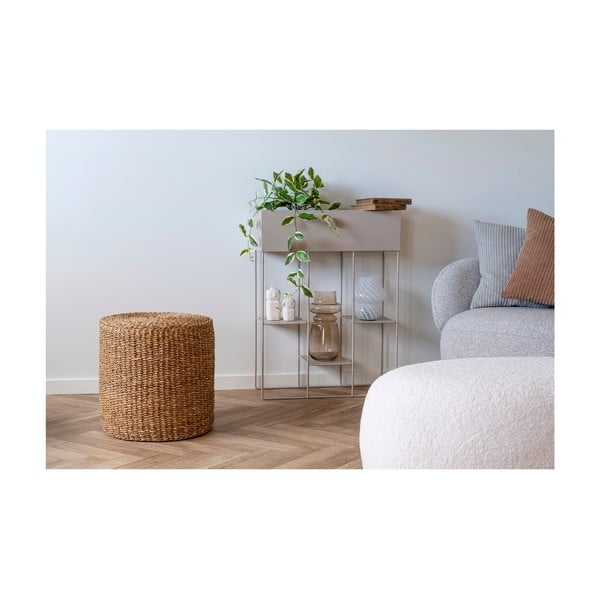 Struktūrinio pynimo pufas natūralios spalvos Rivera – House Nordic-image-3