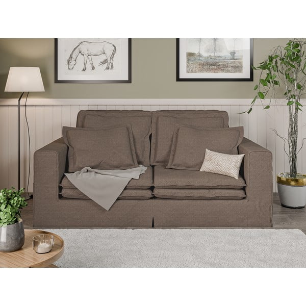Rudos spalvos sofa 196 cm Nora – Ropez-image-1