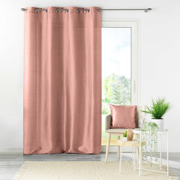 Rožinės spalvos iš mikrosatino užuolaida 140x240 cm Shana – douceur d'intérieur-image-3