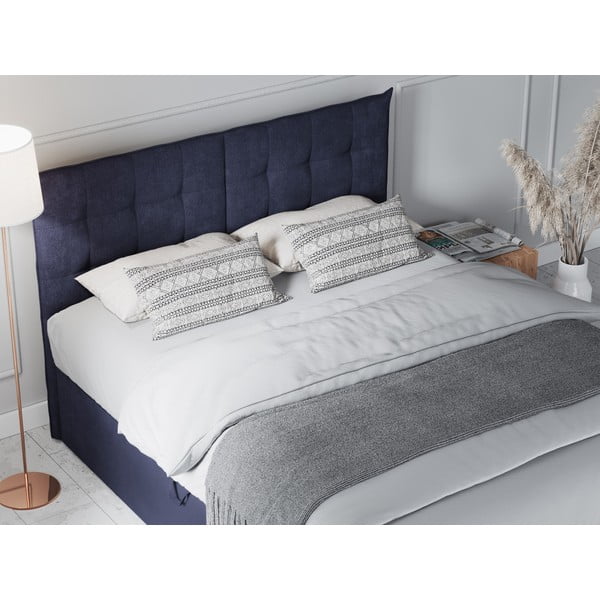 Tamsiai mėlyna dvigulė lova Mazzini Beds Echaveria, 200 x 200 cm-image-1