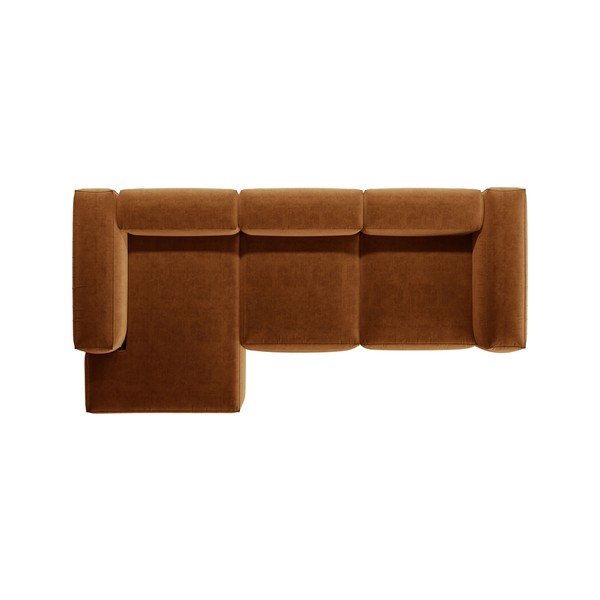 Raudonos plytų spalvos kampinė sofa (su kairiuoju kampu/su gultu) Bergamo – Cosmopolitan Design-image-3