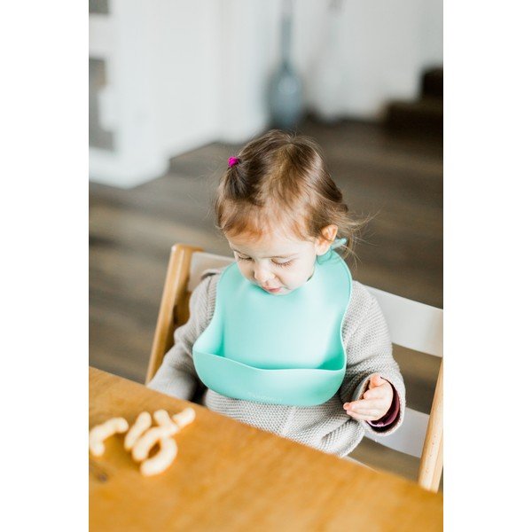 Mėlynas silikoninis seilinukas su kišene Kindsgut Bib-image-1