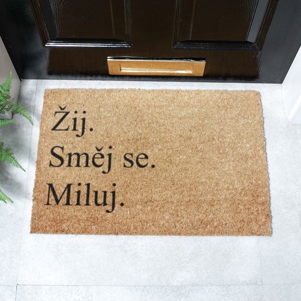 Iš kokoso pluošto grindų kilimėlis 40x60 cm Žij a Miluj – Artsy Doormats-image-2