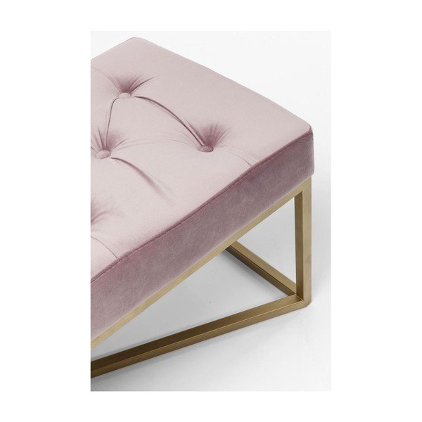 Šviesiai rožinis aksomo suoliukas Kare Design Crossover-image-3