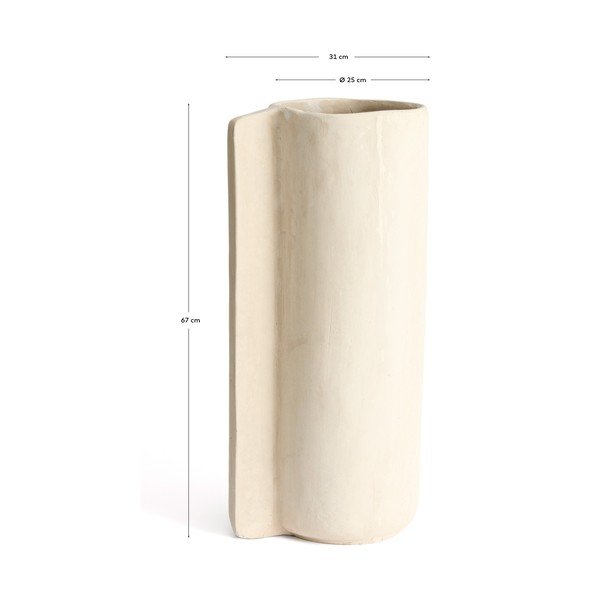 Kreminės spalvos iš papjė mašė aukšta vaza (aukštis 67 cm) Mireni – Kave Home-image-4