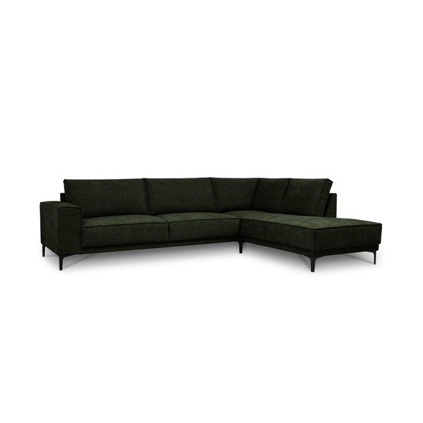 Žalios spalvos kampinė sofa iš šenilinio audinio (su dešiniuoju kampu/„L“ formos) Copenhagen – Scandic-image-2