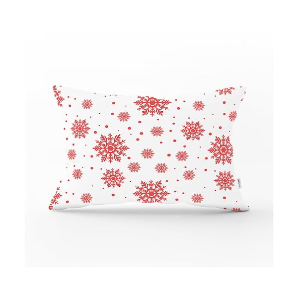 Kalėdinis pagalvės užvalkalas Minimalist Cushion Covers Red Snowflakes, 35 x 55 cm