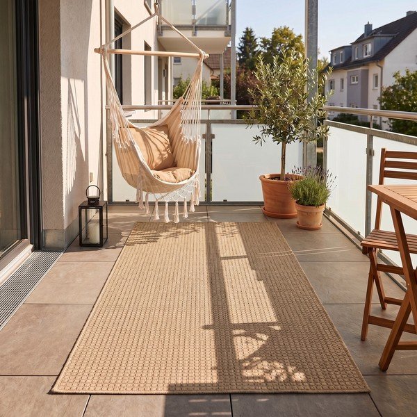 Smėlio spalvos lauko ir vidaus kilimas 80x150 cm Mira 1450 – Ayyildiz Carpets-image-1