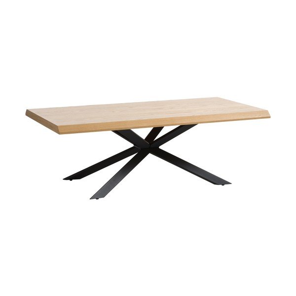 Kavos staliukas natūralios spalvos su ąžuolo dekoro stalviršiu 68x130 cm Arno – Unique Furniture