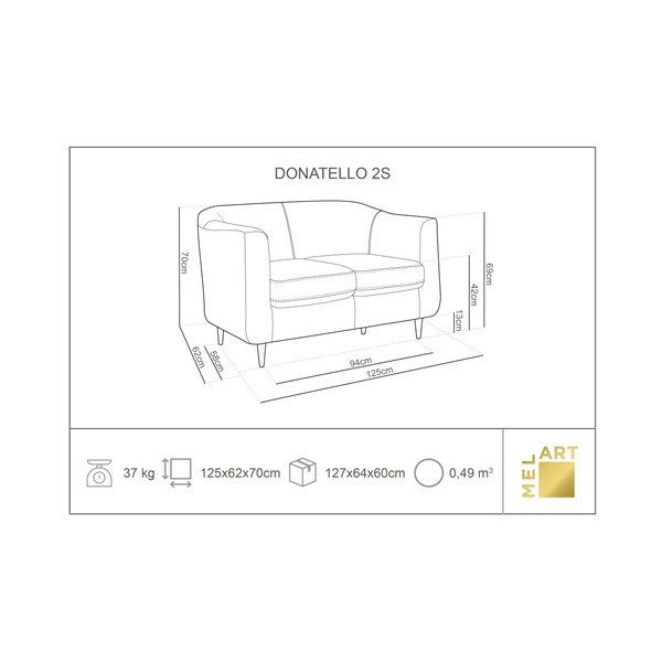 Grafito pilkos spalvos aksominė sofa "Kooko Home Glam", 125 cm-image-1