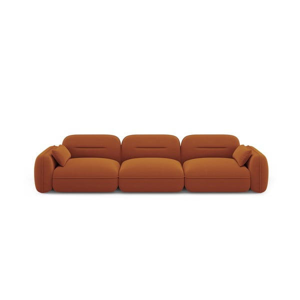 Iš velveto sofa oranžinės spalvos 320 cm Audrey – Interieurs 86