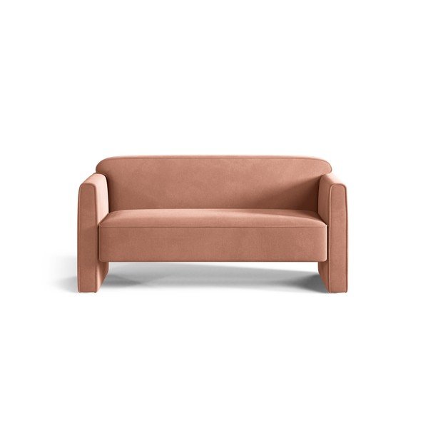 Rožinės spalvos iš velveto sofa 140 cm Abby – Micadoni 