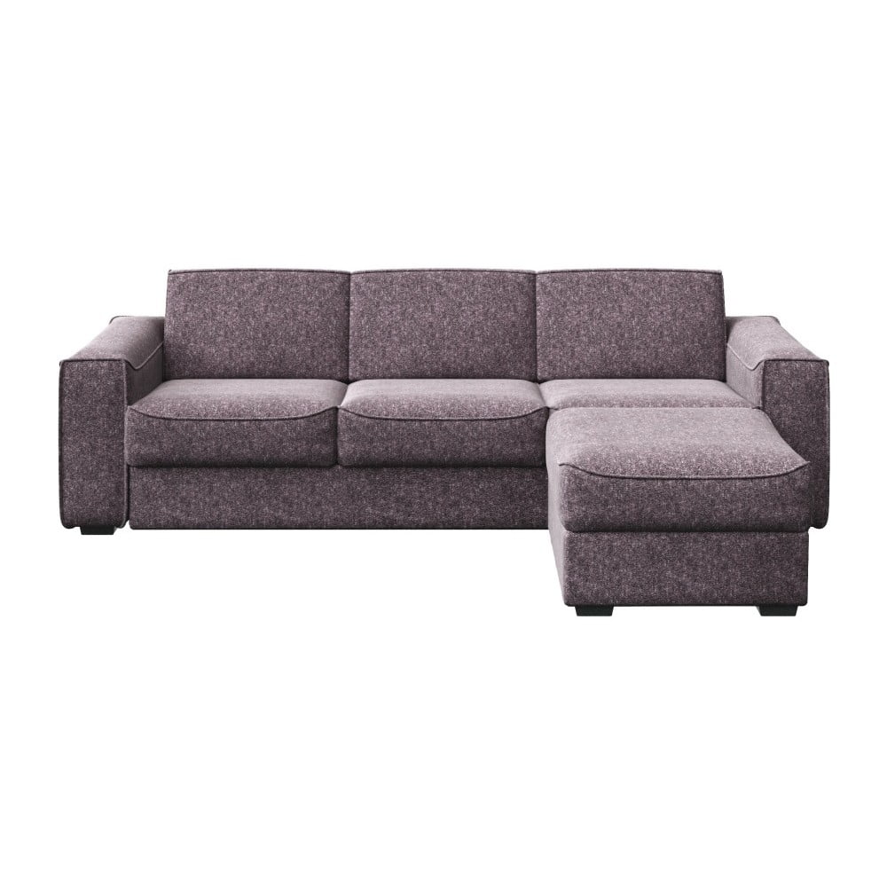 MESONICA Munro pilkos ir rožinės spalvos sofa-lova su keičiamu šezlongu, 288 cm