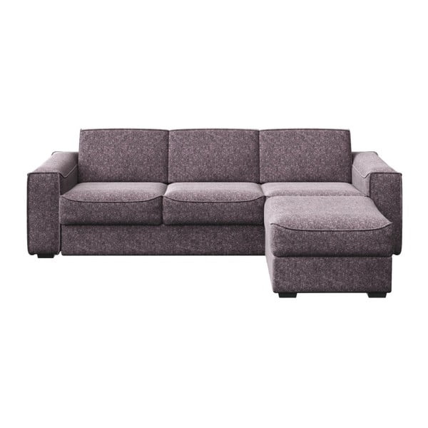 MESONICA Munro pilkos ir rožinės spalvos sofa-lova su keičiamu šezlongu, 288 cm