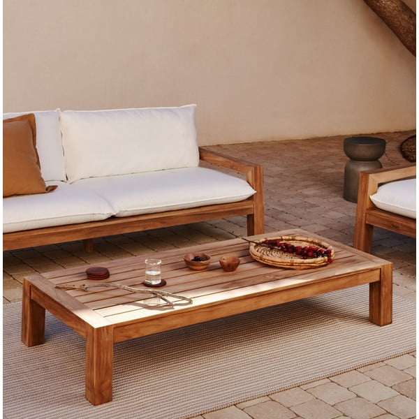 Kavos staliukas natūralios spalvos iš tikmedžio masyvo 76x153 cm Forcanera – Kave Home-image-1