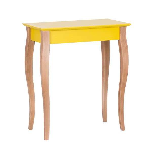 Geltonas "Ragaba" konsolinis staliukas, ilgis 65 cm