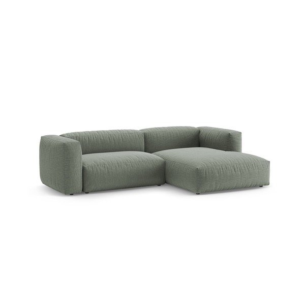 Pilkai žalios spalvos sulankstoma modulinė kampinė sofa (su dešiniuoju kampu/su gultu) – Micadoni -image-3
