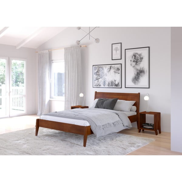 Iš buko masyvo dvigulė lova rudos spalvos/natūralios spalvos 140x200 cm Visby Radom – Skandica-image-3