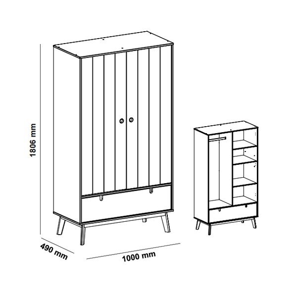 Pilka vaikiška spinta su pušies medienos kojomis Marckeric Kiara-image-4